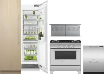 5 Piece Package Includes Refrigerator, Freezer, Range, Hood And Dishwasher